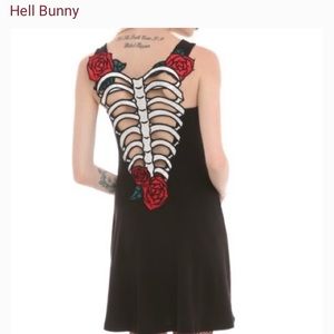 Hell Bunny Skeleton Bones & Roses Dress Size Small